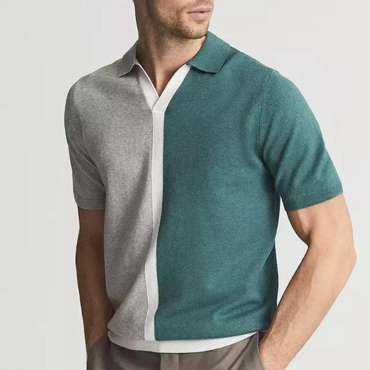 Men's Split Polo T-shirt-Caleidostore