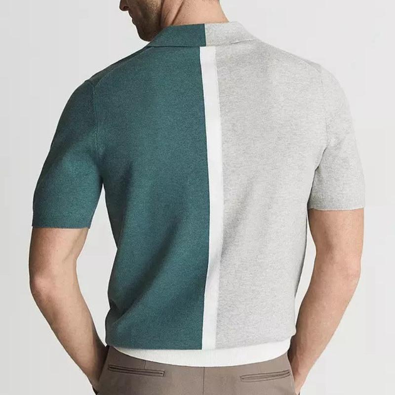 Men's Split Polo T-shirt-Caleidostore