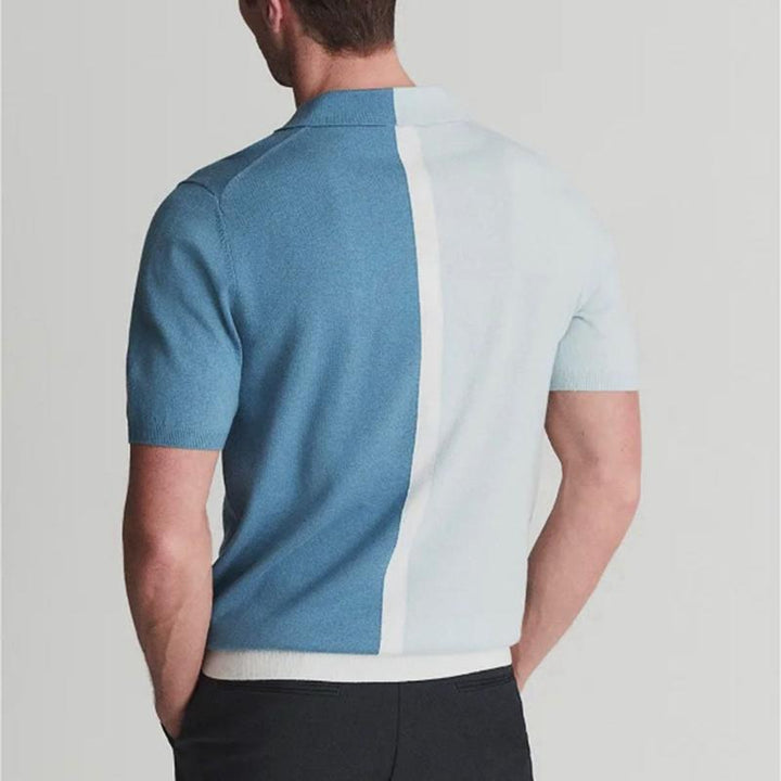 Men's Split Polo T-shirt-Caleidostore