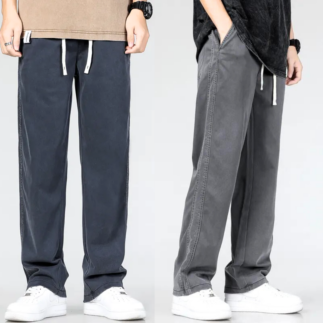 Men's Cotton Denim Casual Pants-Caleidostore