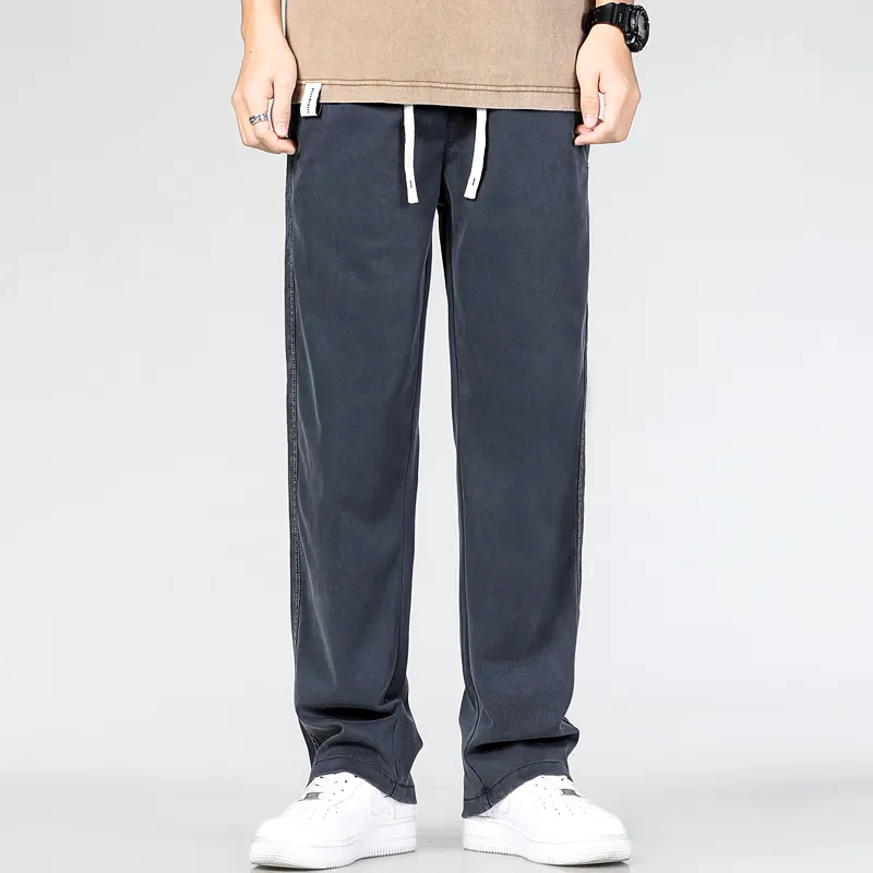 Men's Cotton Denim Casual Pants-Caleidostore