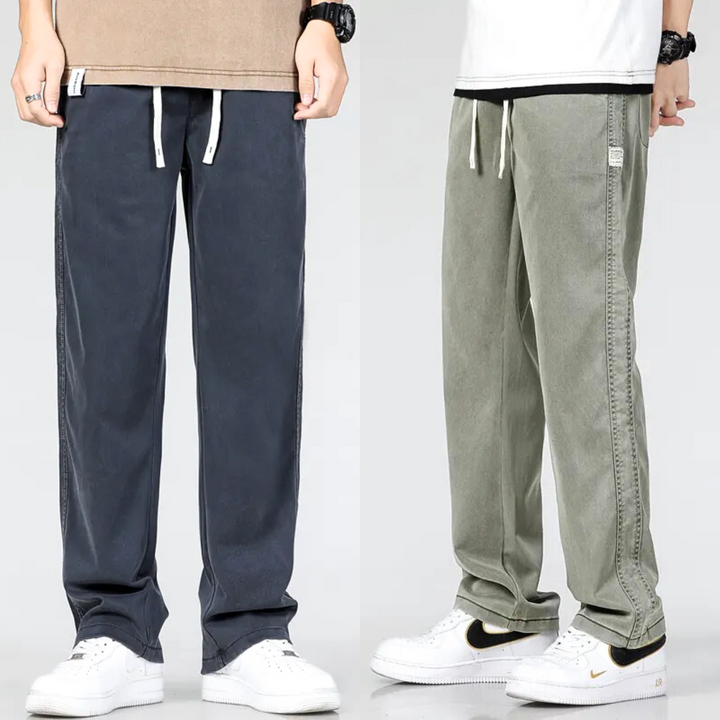 Men's Cotton Denim Casual Pants-Caleidostore