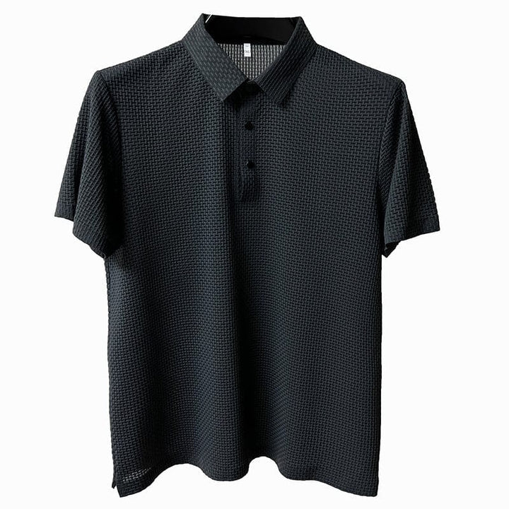 Men's Mulberry Silk Polo Shirt-Caleidostore