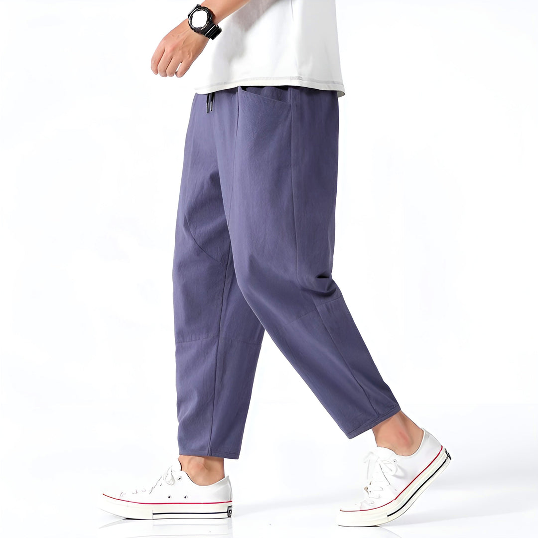 Men's Cropped Cotton Pants for Urban Comfort-Caleidostore
