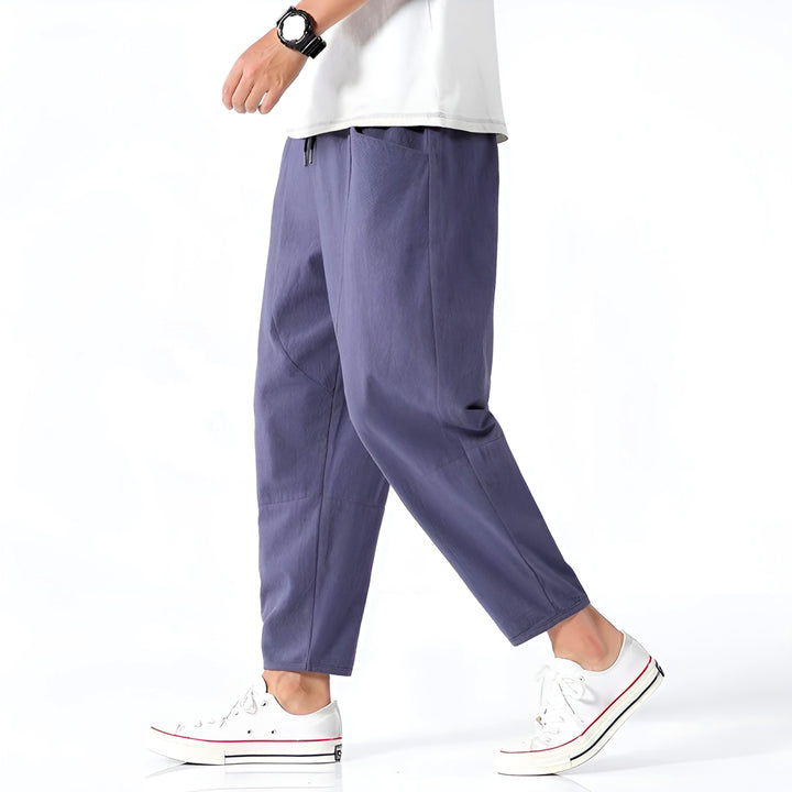 Men's Cropped Cotton Pants for Urban Comfort-Caleidostore