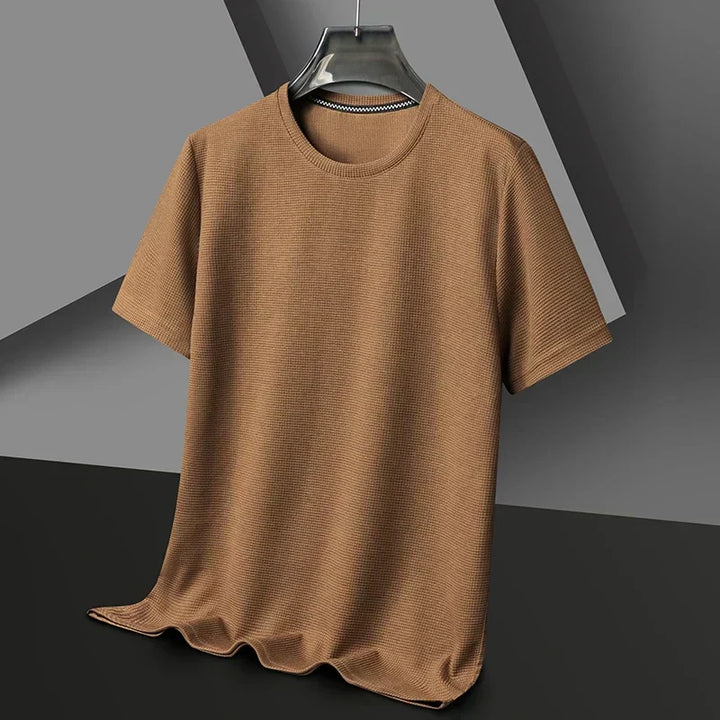 Men's Waffle Knit Casual T-Shirt-Caleidostore