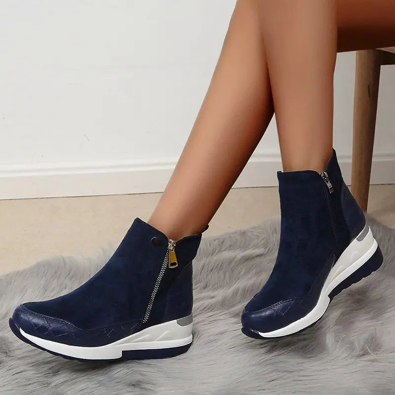 Women's Wedge Ankle Booties-Caleidostore