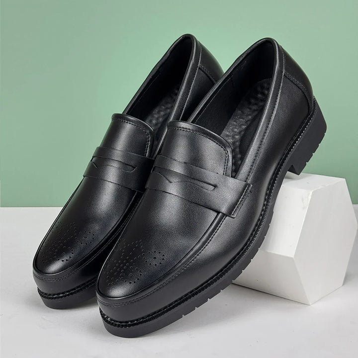 Men's Leather Penny Loafers-Caleidostore