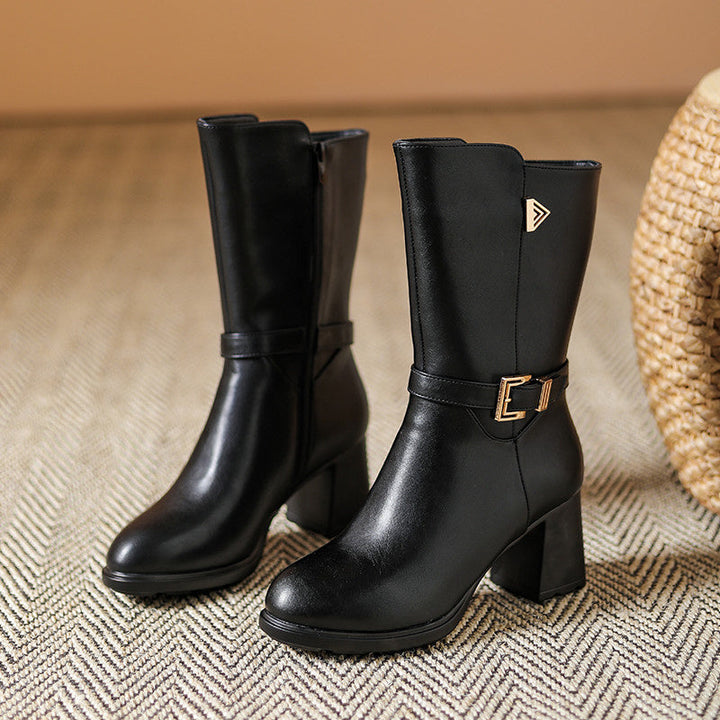 Women's Buckle Ankle Boots-Caleidostore