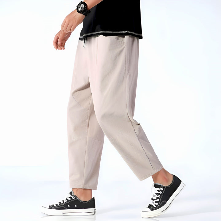 Men's Cropped Cotton Pants for Urban Comfort-Caleidostore