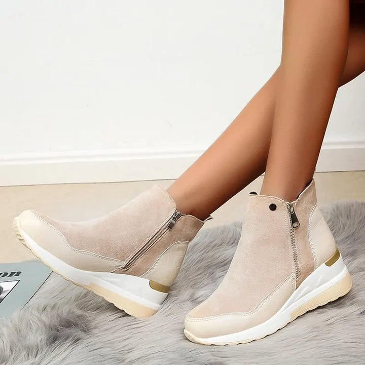 Women's Wedge Ankle Booties-Caleidostore