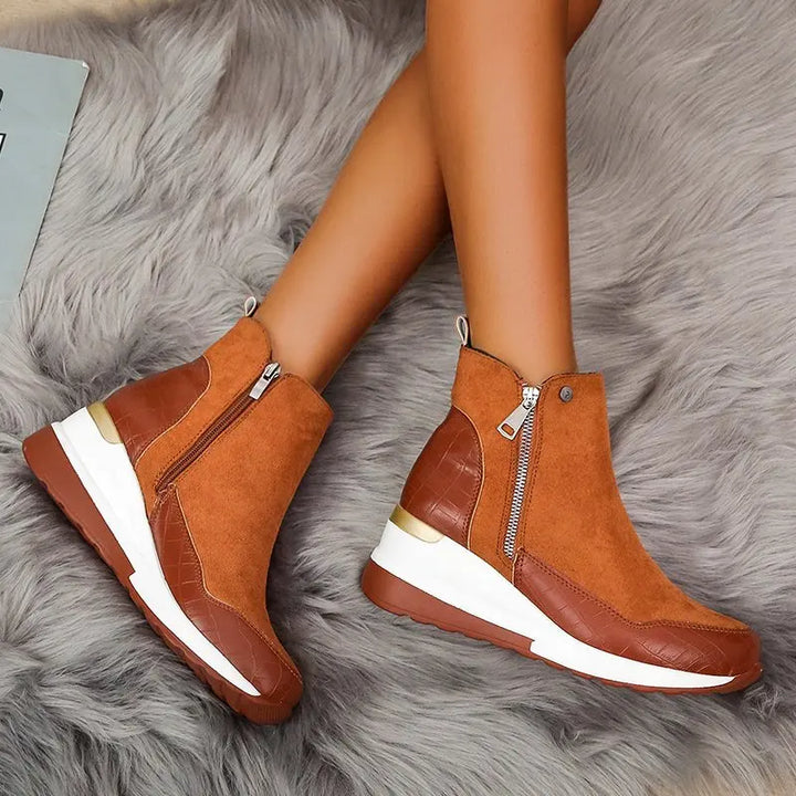 Women's Wedge Ankle Booties-Caleidostore