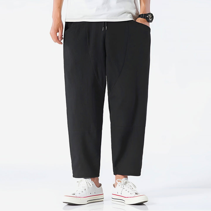 Men's Cropped Cotton Pants for Urban Comfort-Caleidostore