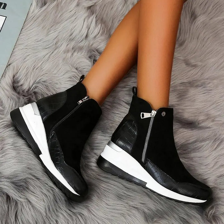 Women's Wedge Ankle Booties-Caleidostore