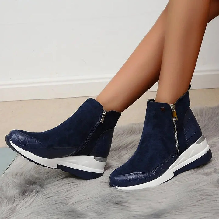 Women's Wedge Ankle Booties-Caleidostore