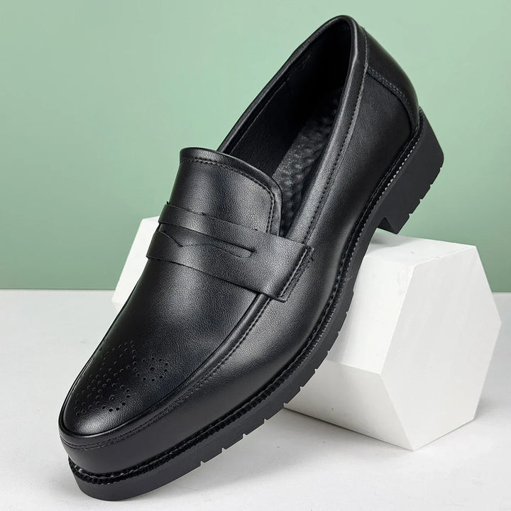 Men's Leather Penny Loafers-Caleidostore