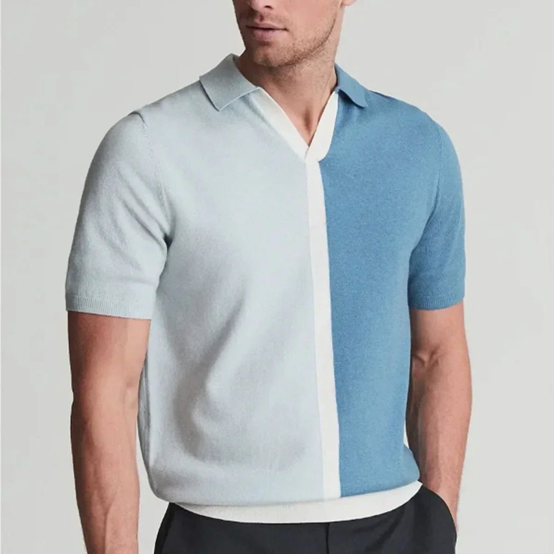 Men's Split Polo T-shirt-Caleidostore