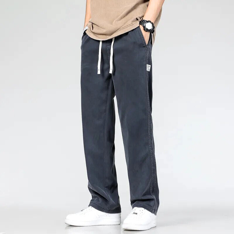 Men's Cotton Denim Casual Pants-Caleidostore