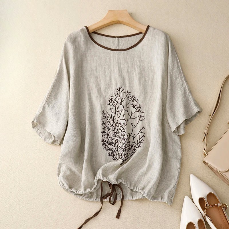 Women's Drawstring Blouse-Caleidostore