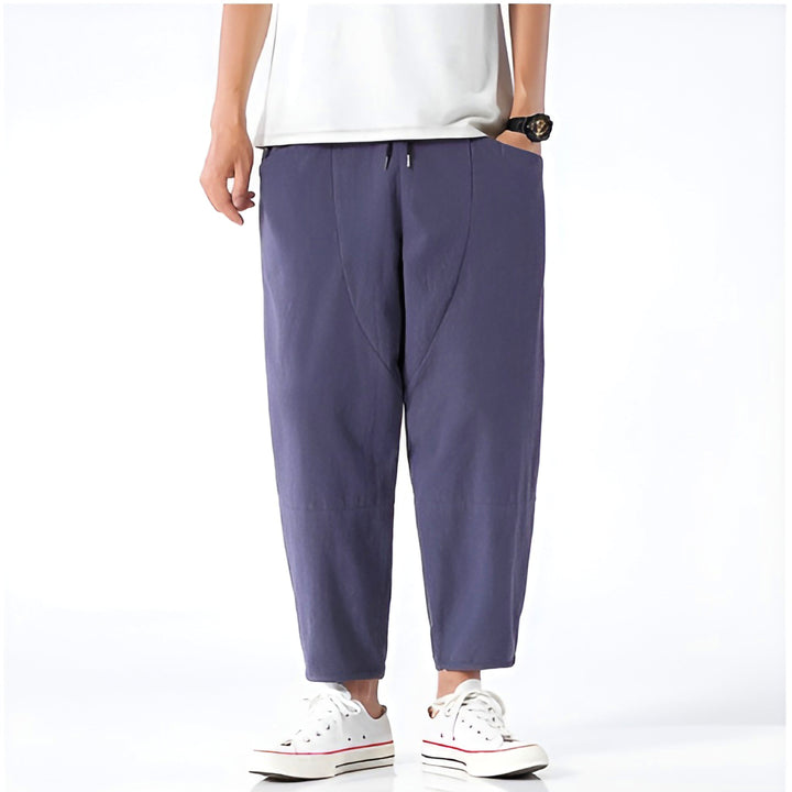 Men's Cropped Cotton Pants for Urban Comfort-Caleidostore