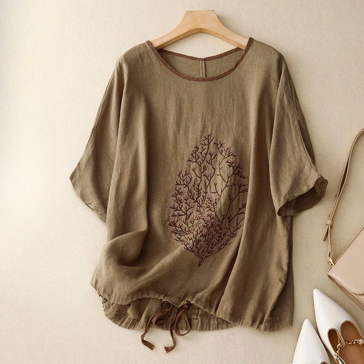 Women's Drawstring Blouse-Caleidostore
