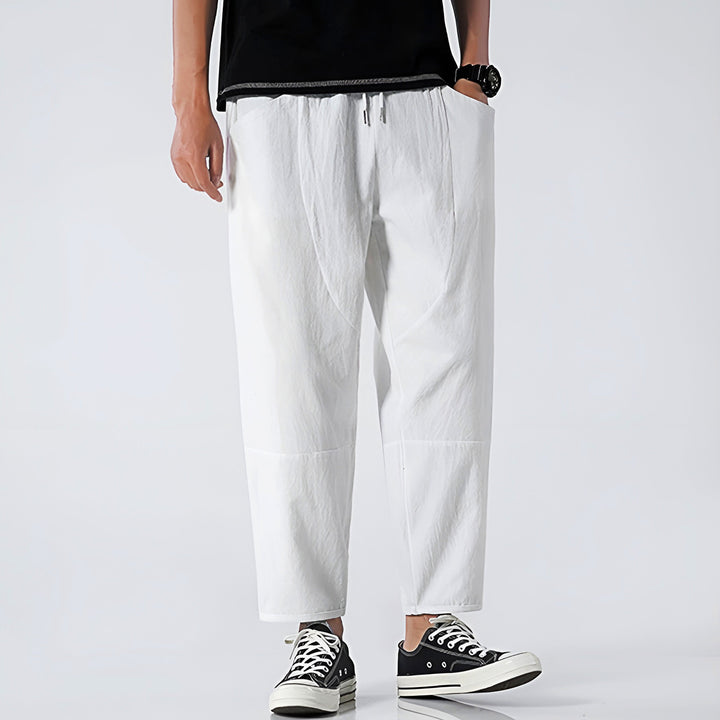 Men's Cropped Cotton Pants for Urban Comfort-Caleidostore